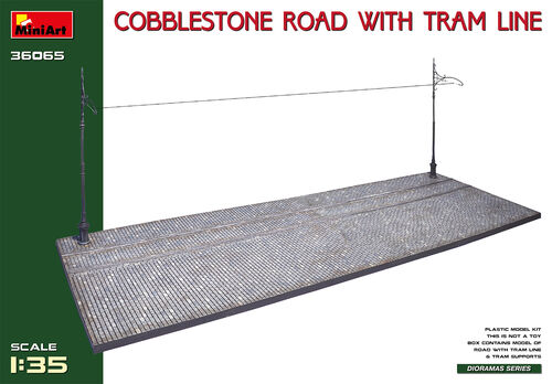 Cobblestone road with tram line 1/35