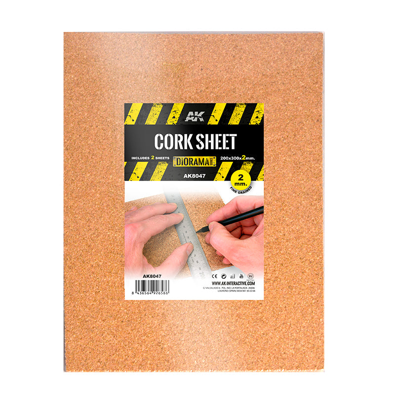 AK 8047 Cork Sheet 2mm (x2)