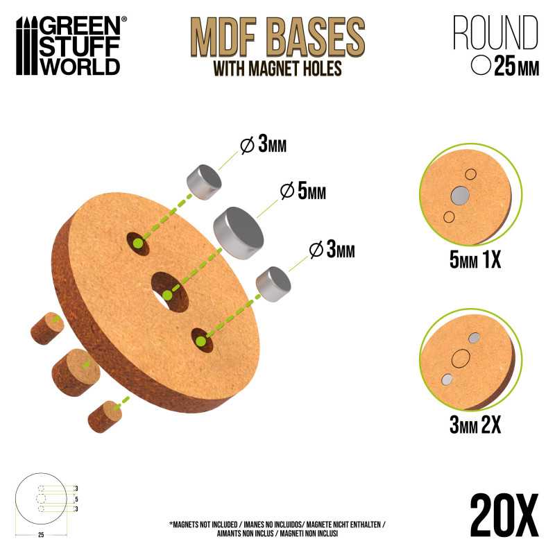 MDF Base Round 25mm (x20)