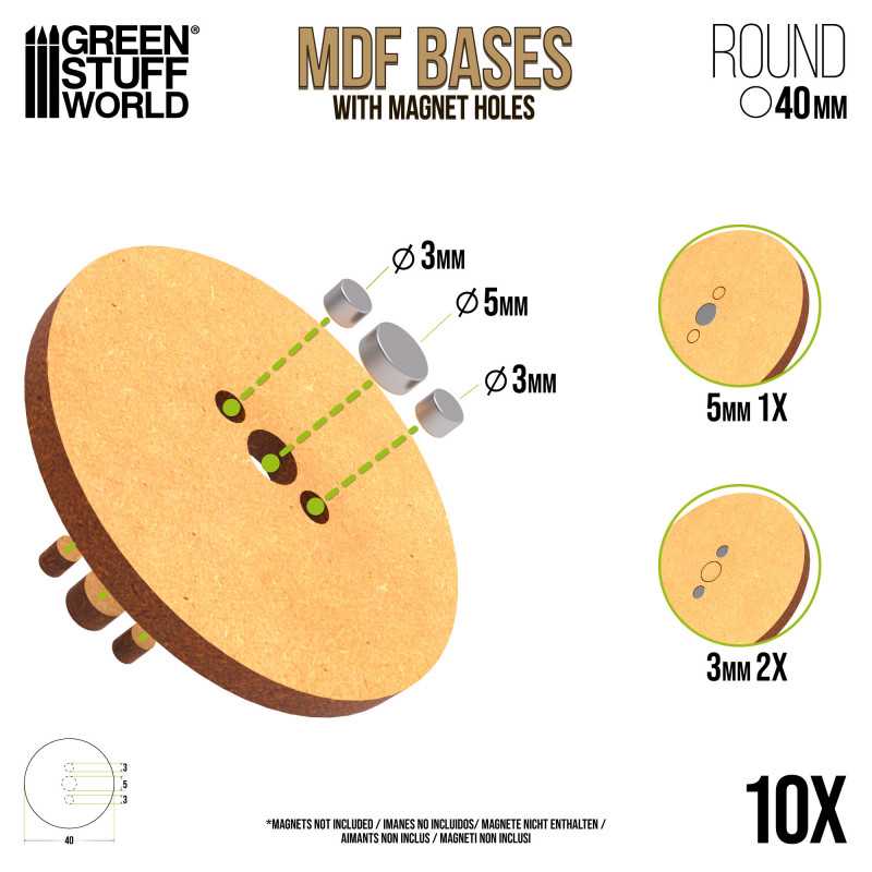 MDF Base Round 40mm (x10)