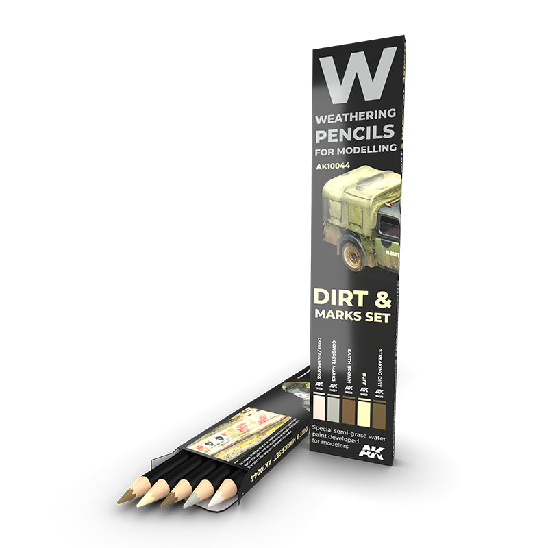 AK 10044 Weathering Pencils Dirt & Marks Set (set 5x)