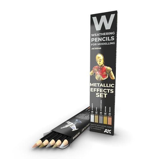 AK 10046 Weathering Pencils Metallics Effect Set (set 5x)