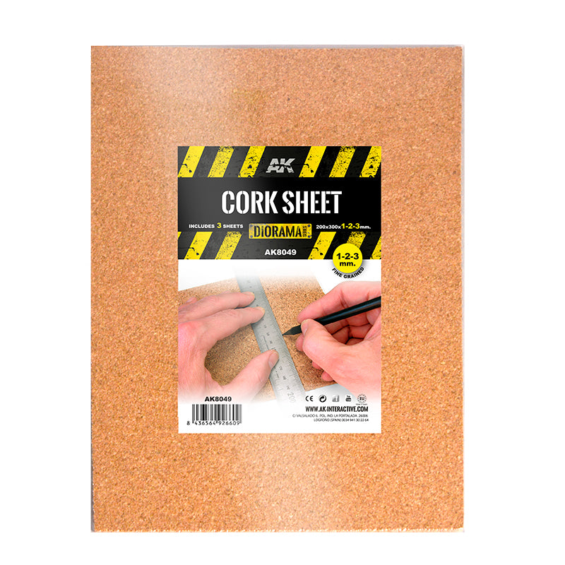 AK 8049 Cork Sheet 1-2-3mm (set)