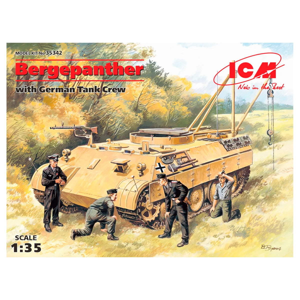 Bergepanther with German Tank Crew 1/35