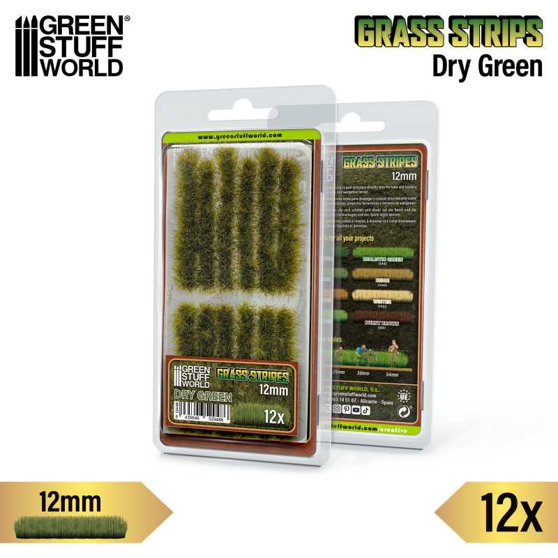Grass Stripes 12mm Dry Green
